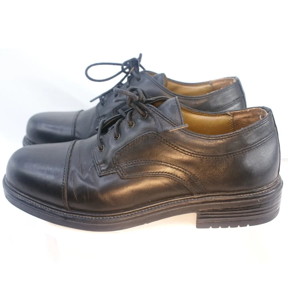 Nunn Bush Mens Black Leather Cap‎ Toe Oxford Dress Shoes 81106-57 Size 9M